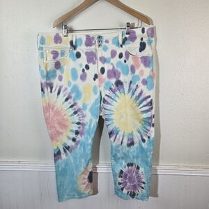 Torrid Crop Jegging Jeans Women’s Size 22 Tie Dye Capri Stretch High Rise Plus